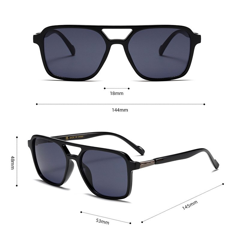 1 Pair Stylish Double  Bridge Leopard Print Metal  Patchwork UV  Protective Women's Sunglasses Picture11