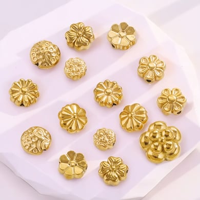 1 Pair Retro Flower 18K Gold Plated Women Pendants h5 Picture3