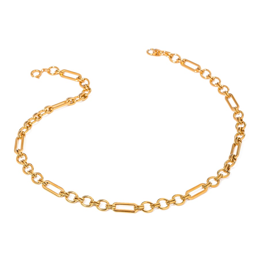 1 Stück Simple Series Klassische Kette Edelstahl 18 Karat vergoldet Damen Kettenhalsketten Bild6