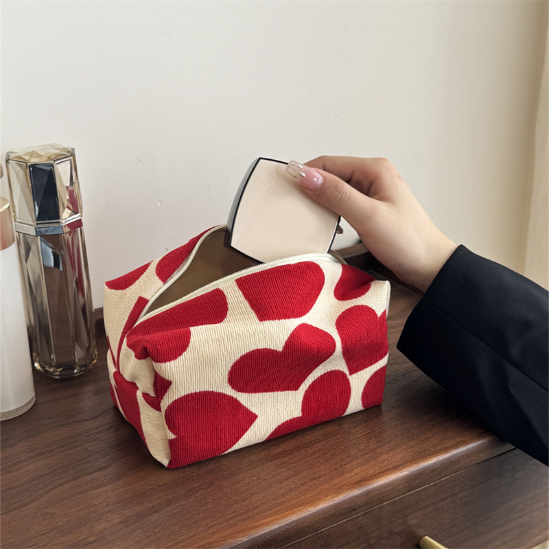 1 Piece Romantic Series Cute Heart Corduroy Women's Bags Picture5