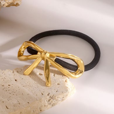 1 Paar Simple Series Sweet Bow Knot Edelstahl 18 Karat vergoldet Damen Haarbänder h5 Bild4