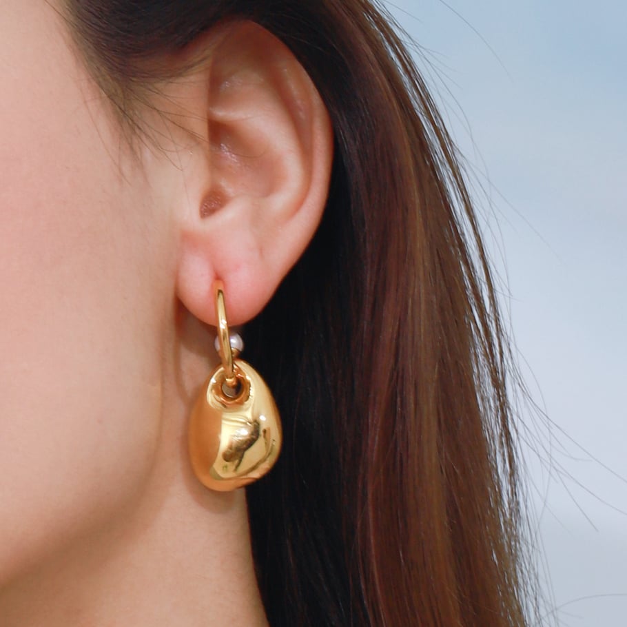 1 Pair Charming Series Ins Style Irregular Round Stainless Steel Gold Color Women's Drop Earrings Picture5
