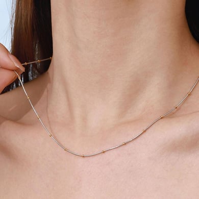 1 Stück Simple Series Europa und Amerika Linie Edelstahl Gold Farbe Damen Kette Halsketten h5 Bild7