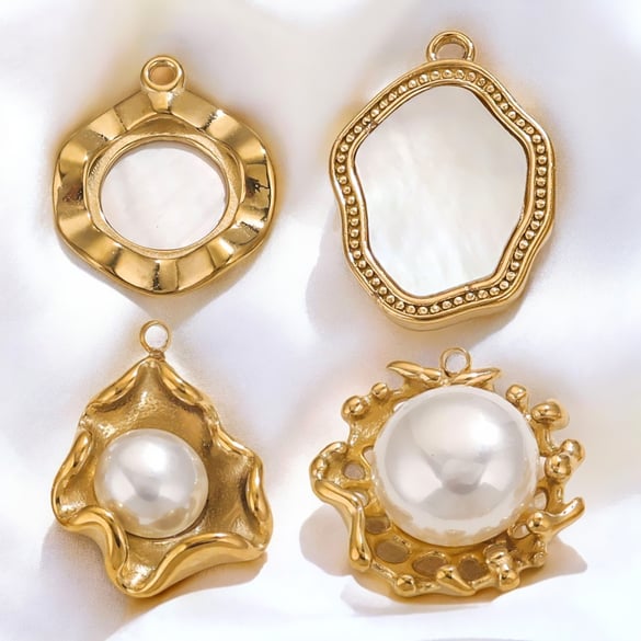 1 Çift Klasik Seri Retro Geometrik 18K Altın Kaplama Kadın Kolye 2