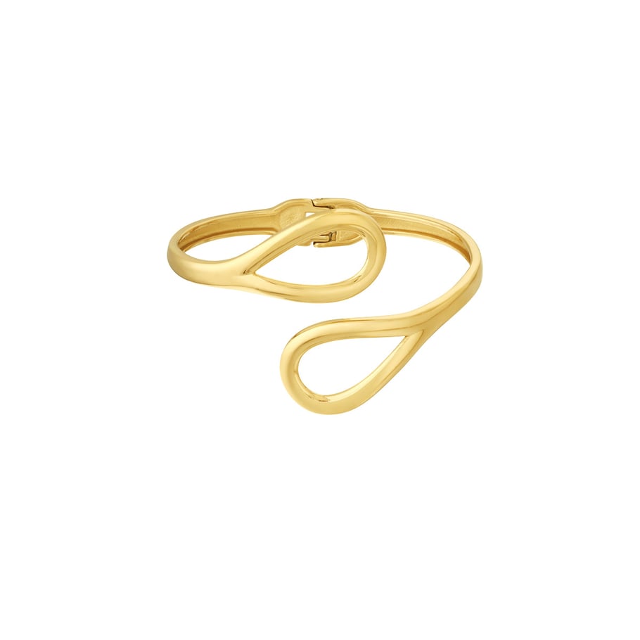1 Piece Modern Series Classic Droplet Stainless Steel Gold Color Women's Bangles Picture6
