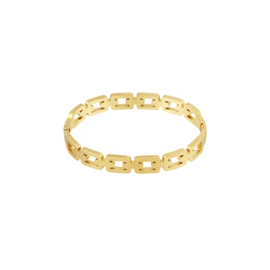 1 Piece Simple Series Classic Chain Patchwork Stainless Steel Gold Color Women's Bangles h5 Picture5