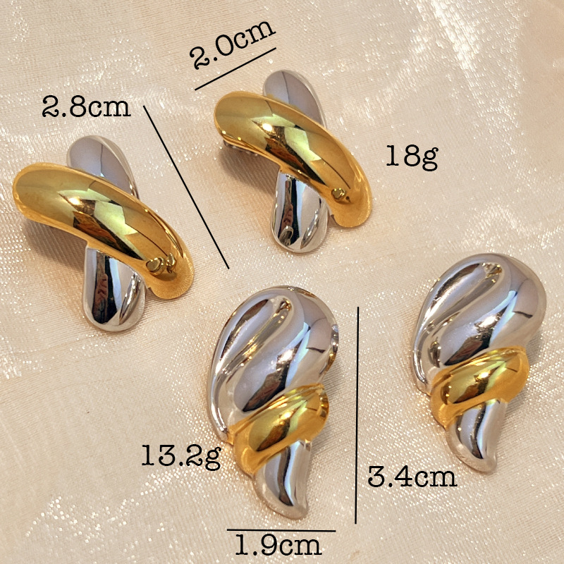 1 par de pendientes de botón de acero inoxidable dorados con diseño de tortuga retro de serie simple para mujer Imagen5