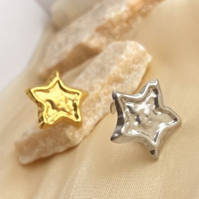 1 Piece Retro Star Stainless Steel Gold Color Women's Adjustable Rings h5 Picture3