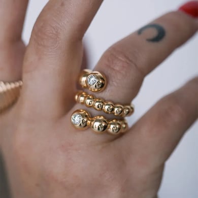 1 Paar einfache Serie elegante ringförmige Edelstahl 18 Karat vergoldet Strass Damen Einzelringe h5 Bild8