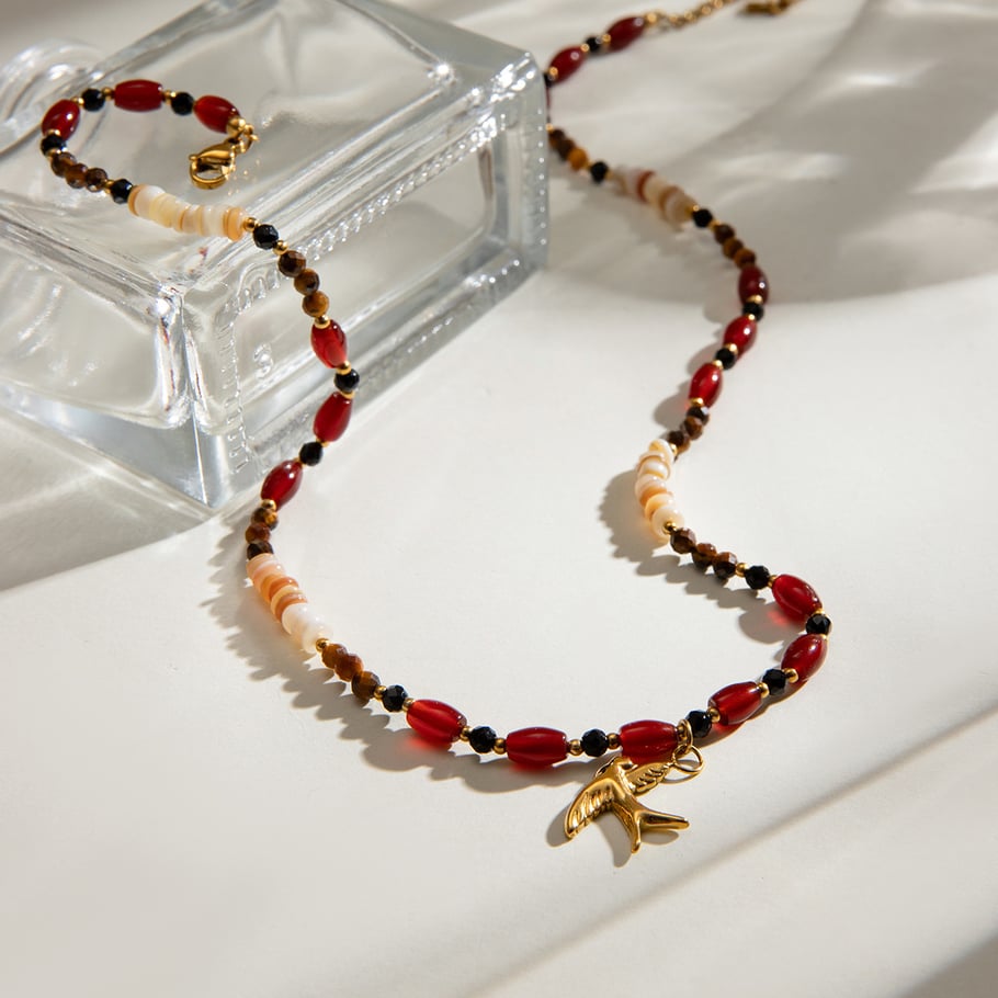 1 Piece Ethnic Series Elegant Animal Stainless Steel 18K Gold Plated Artificial Pearl Women Pendant Necklaces Picture4