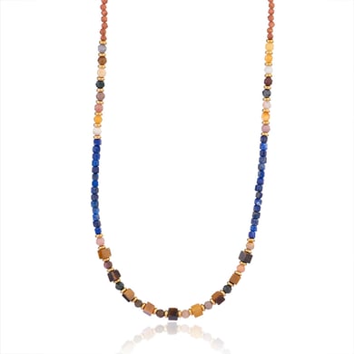 1 Piece Bohemia Style Classic Beads Stainless Steel Tiger's-eye Natural Stone Women's Beaded Necklaces h5 Picture8
