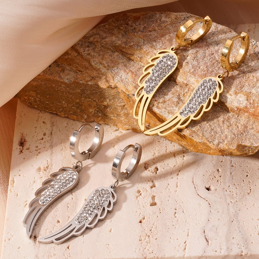 1 Pair Sophisticated Series Chic SwingsTitanium Steel Gold Color Women's Drop Earrings Picture3