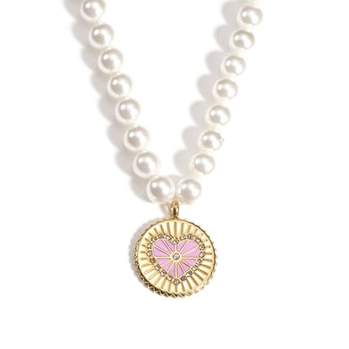 Collier avec pendentif en forme de cœur en acier inoxydable plaqué or 14 carats et zircon pour femme, série romantique, 1 pièce h5 Image6