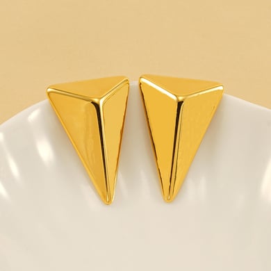 1 Pair Simple Series Simple Titanium Steel 18K Gold Plated Women Stud Earrings h5 Picture5