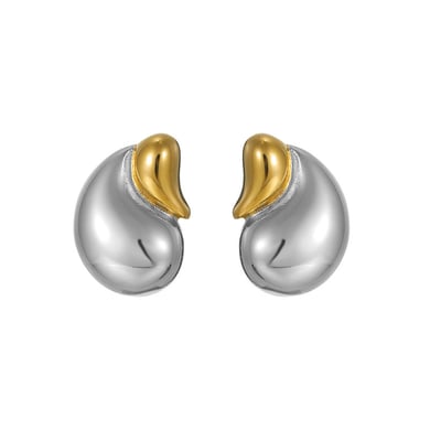 1 paire de boucles d&#39;oreilles à tige en acier inoxydable plaqué or 14 carats pour femme, style décontracté, série Simple h5 Image5