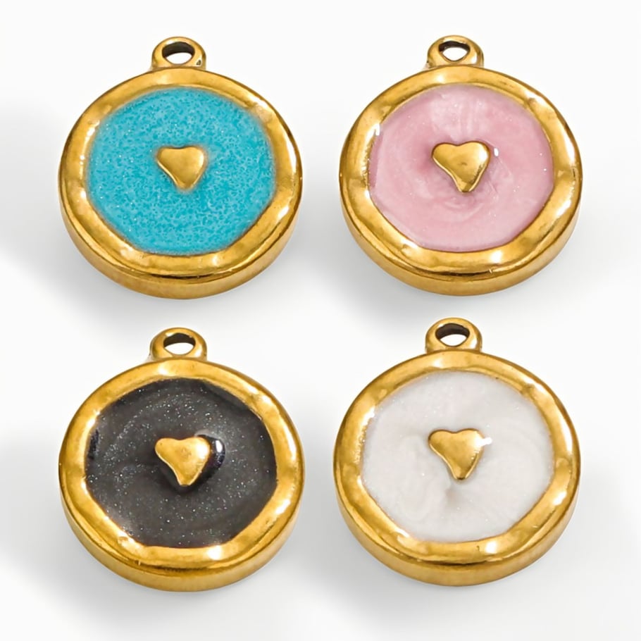 1 pair simple series retro heart gold plated women pendants h5Picture5