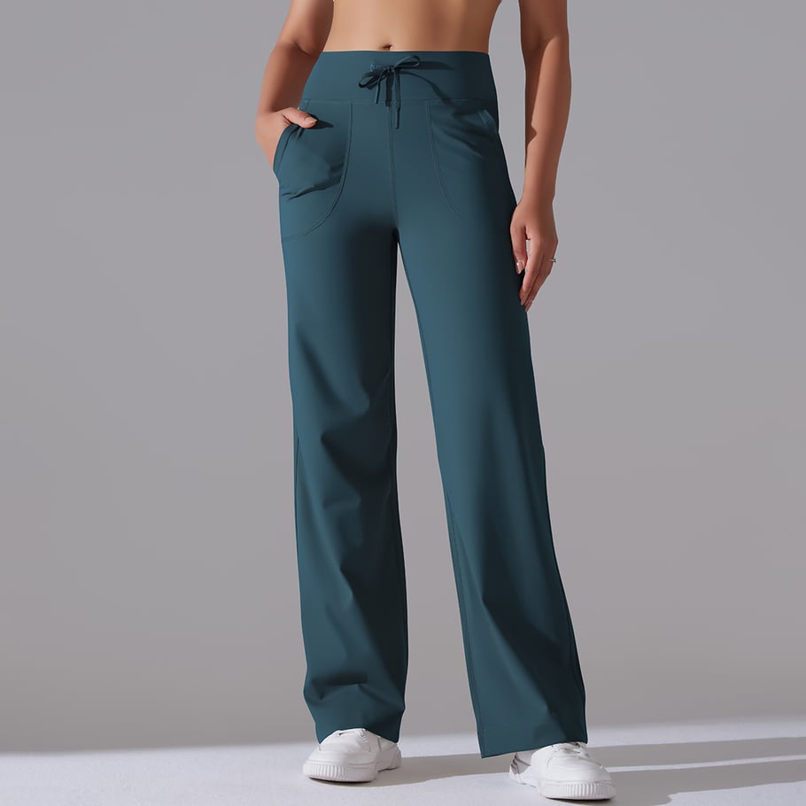 1 Piece Solid Colored High End Elastic Loose Casual Women's Sports Long Pants h5Picture7
