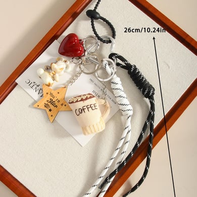 1 Piece Designable Series Daily Coffee Cup Shape Garniture Fabric Women's Bag Charms h5 Picture5