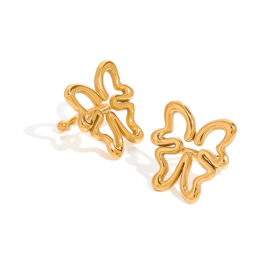 1 Pair Simple Series Elegant Animal Stainless Steel 18K Gold Plated Women Clip-on Earrings Picture5