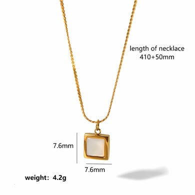 1 Piece Classic Series Retro Geometric 18K Gold Plated Pendant Necklaces h5 Picture6