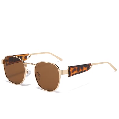1 Pair of Wide Rimmed Fashionable Metal Frame Sunglasses h5 Picture9