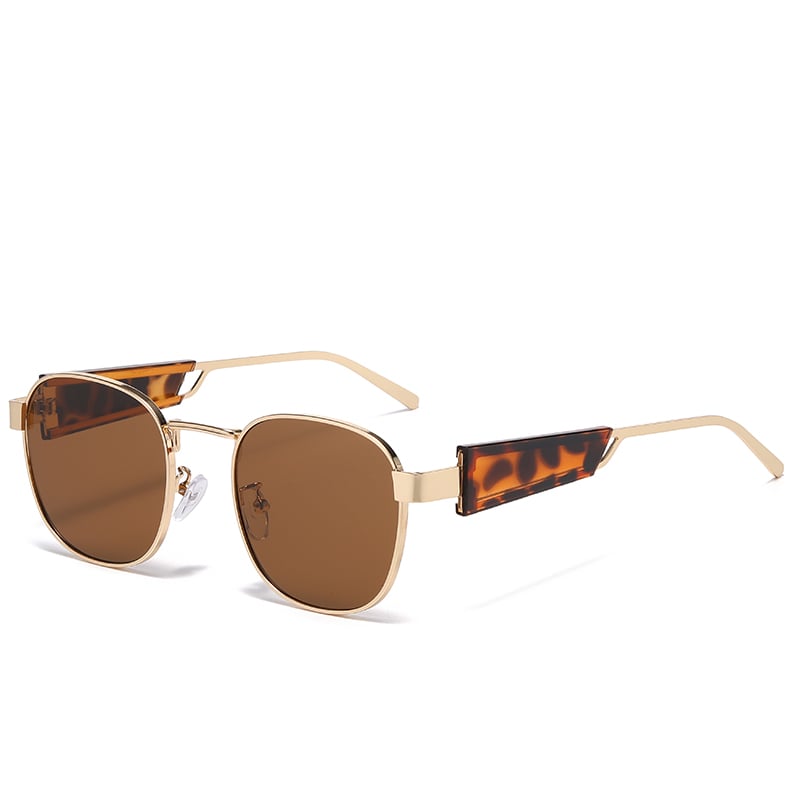 1 Pair of Wide Rimmed Fashionable Metal Frame Sunglasses Picture9