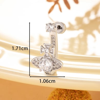 1 Paar Simple Series Einfache geometrische Titanstahl-Ohrstecker ohne Beschichtungsmaterial Zirkonia für Damen h5 