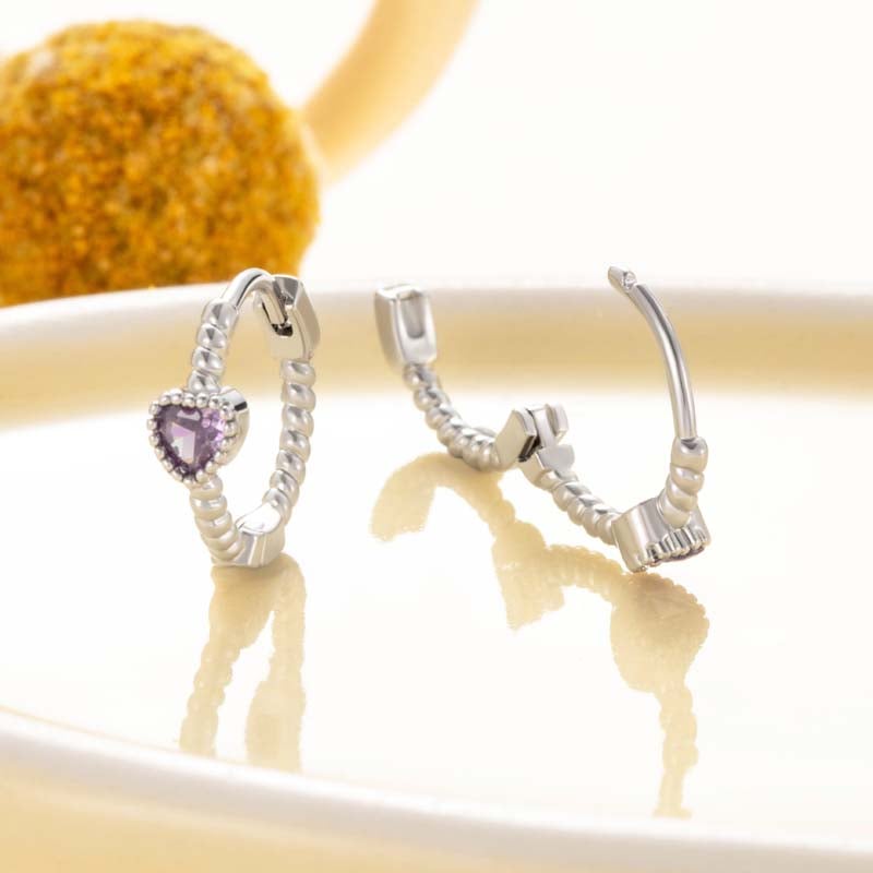 1 Paar Simple Series Simple Heart Kupfer Kein Beschichtungsmaterial Zirkon Damen Creolen Bild4