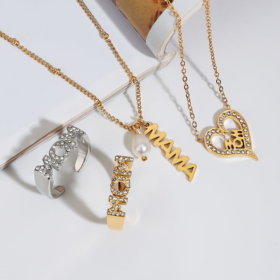 1 Piece Romantic Series Mother's Day Mom Letter Stainless Steel Women's Pendant Necklaces h5Picture6