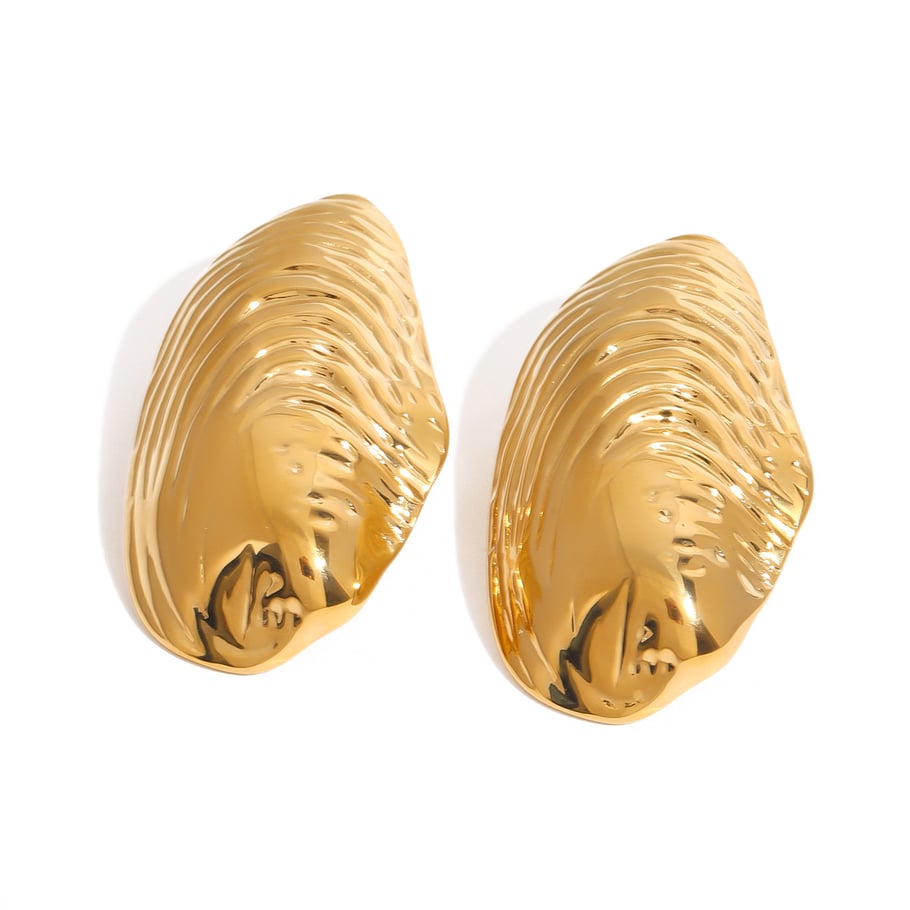 1 par de pendientes de botón de acero inoxidable dorado con diseño de tortuga natural de la serie clásica para mujer Imagen9