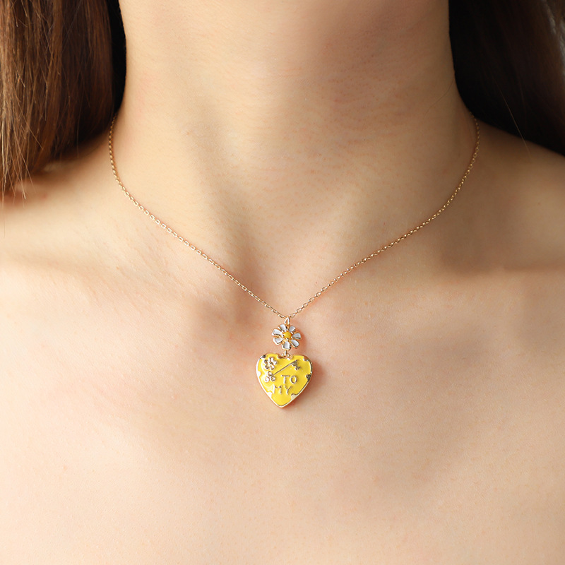 1 Piece Luxurious Series Vogue Heart Shape Drop Oil Gold Color Alloy Women's Pendant Necklaces Picture8