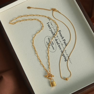 1 Piece Simple Series Simple Geometric Stainless Steel 18K Gold Plated Women Layered Necklaces h5 Picture4