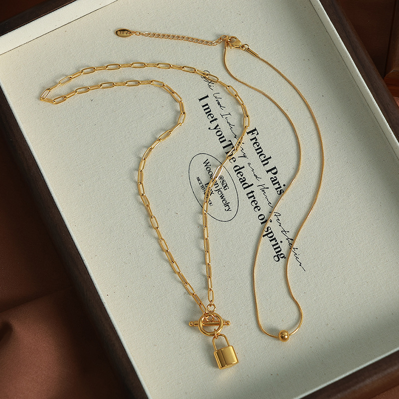1 Piece Simple Series Simple Geometric Stainless Steel 18K Gold Plated Women Layered Necklaces Picture4