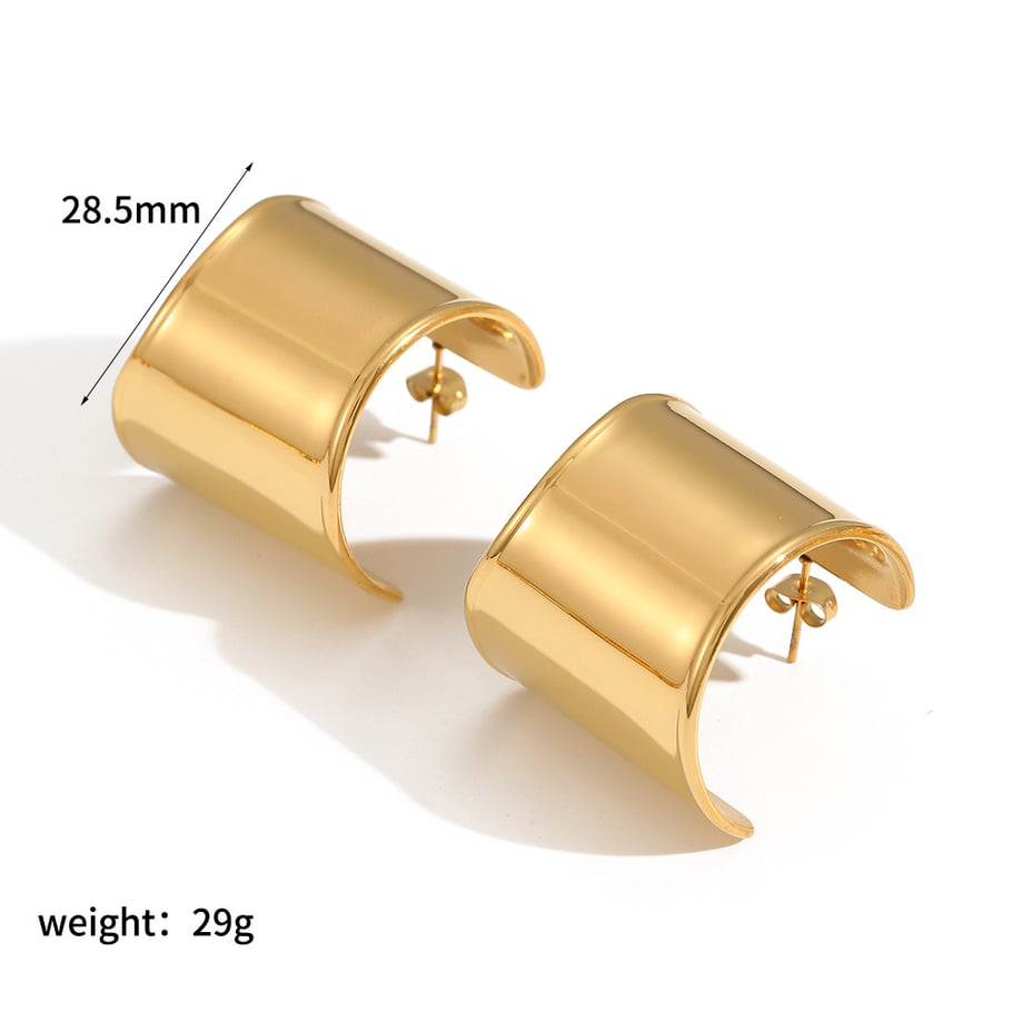 1 Paar Täglicher Ring Edelstahl Gold Farbe Damen Ohrstecker Bild5