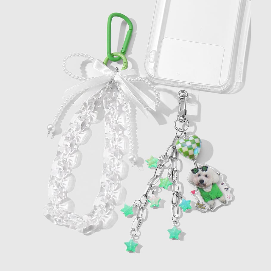 Cute Bow Beaded Chain Women's Bag Charms Picture3