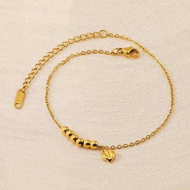 1 Piece Simple Series Classic Heart Stainless Steel 18K Gold Plated Women Chain Bracelets h5 Picture3