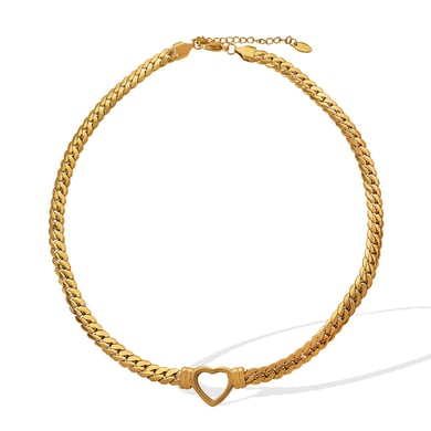 1 Pair Small design simple light luxury personality love necklace female trend fashion titanium steel gold-plated Cuban necklace women's pendant necklace h5 Picture6