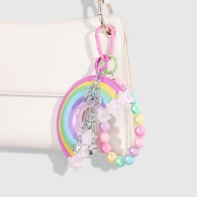 Leather Rainbow & Beaded Chain Women's Bag Charms h5 Picture5