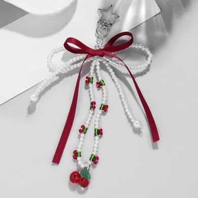 1 Piece Sweet Beaded Bow Bag Charms h5 Picture6