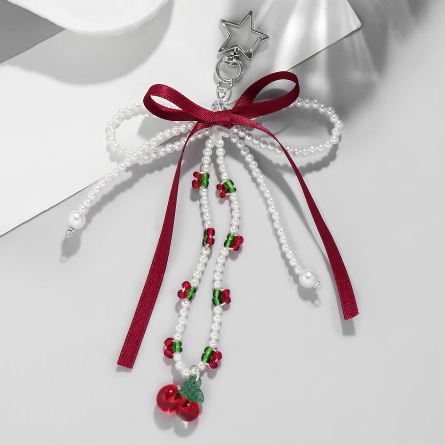 1 Piece Sweet Beaded Bow Bag Charms Picture6