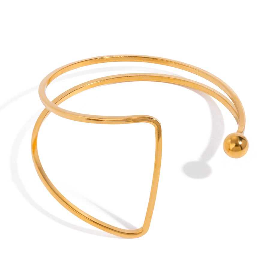 1 Piece Simple Series Simple Geometric Stainless Steel 18K Gold Plated Women Bangles Picture6