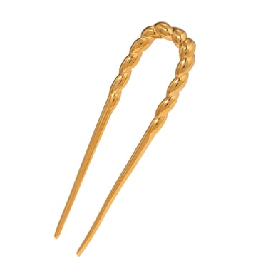 1 Paar einfache Serie elegante Buchstaben Edelstahl 18 Karat vergoldet Frauen Haarspangen h5 Bild6