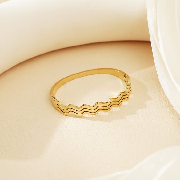 Braccialetti da donna in acciaio inossidabile color oro con striscia giornaliera, serie semplice, 1 pezzo