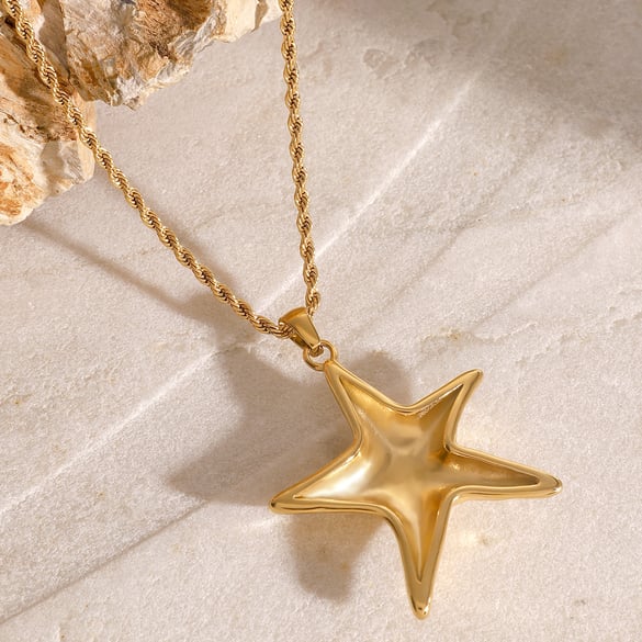 Collier avec pendentif tortue de vacances en acier inoxydable plaqué or 18 carats pour femme, série simple, 1 pièce