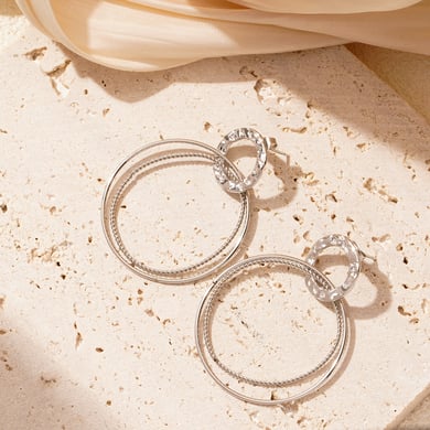 1 Pair Delicate Series Daily Circle Stainless Steel Gold Color Women's Drop Earrings h5 Picture5
