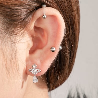 1 Pair Simple Series Simple Droplet Titanium Steel No Plating Material Zircon Women's Stud Earrings h5 Picture2