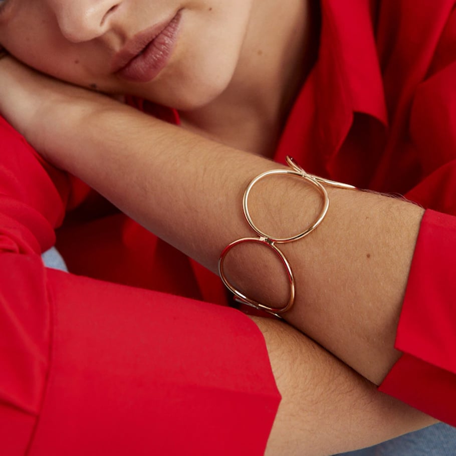 1 Piece Simple Series Simple Geometric Stainless Steel 18K Gold Plated Women Bangles Picture4