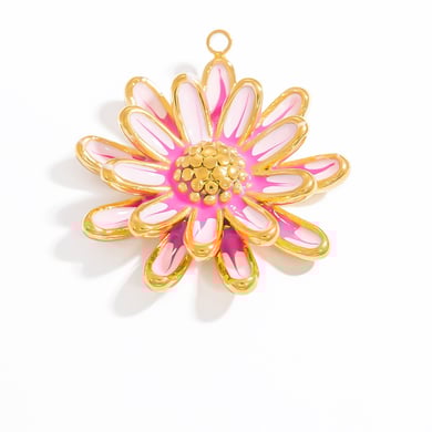 1 pieza de colgante de tortuga de vacaciones de acero inoxidable color dorado para mujer de la serie romántica h5 Imagen7