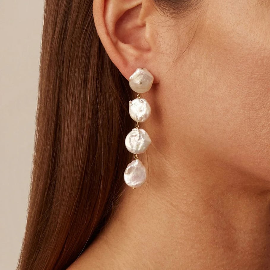 1 Pair Classic Series Elegant Beads Stainless Steel 18K Gold Plated Artificial Pearl Women Drop Earrings Picture4