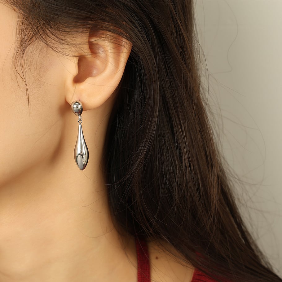 1 Pair Minimalist Series Chic Irregular Droplet Shape Stainless Steel Gold Color Women's Drop Earrings Picture7